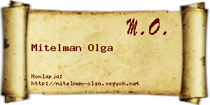 Mitelman Olga névjegykártya